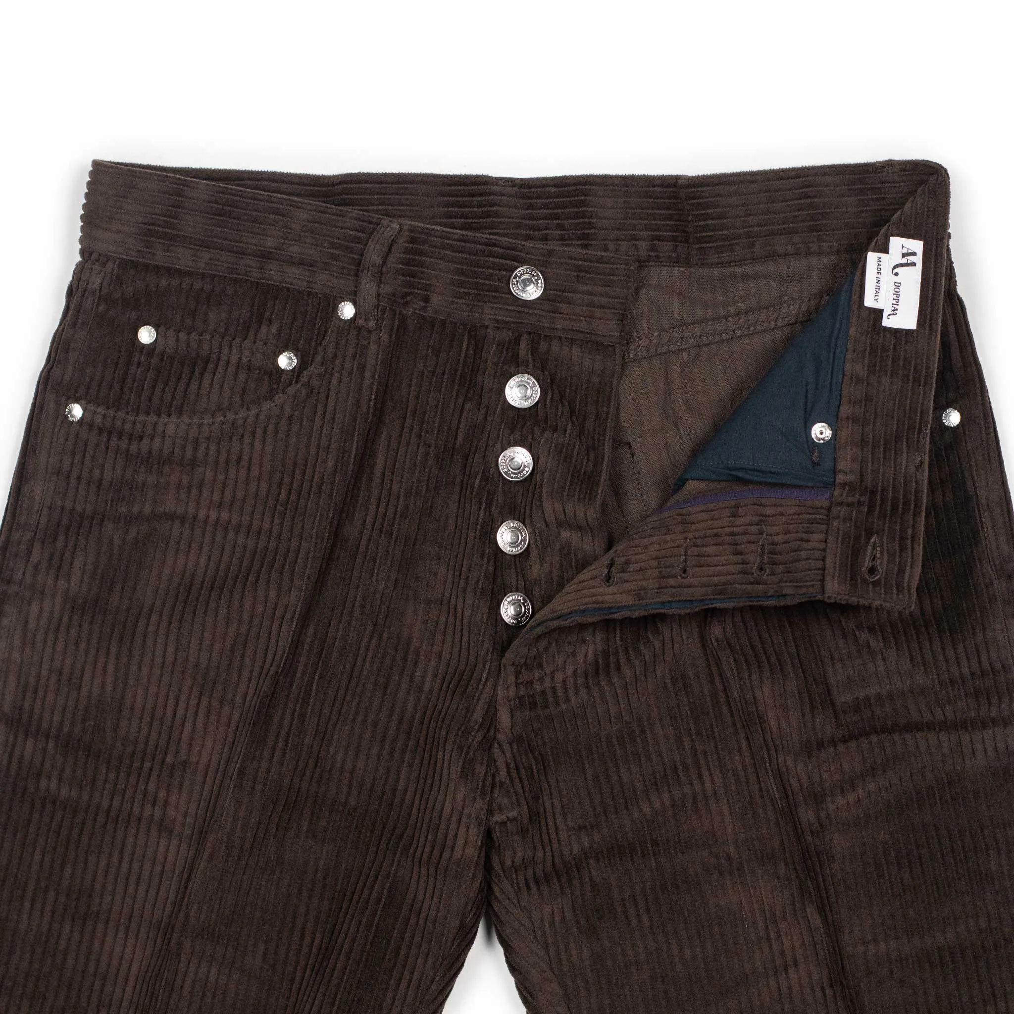 Aacero 5 pocket pants in brown wide wale cotton corduroy