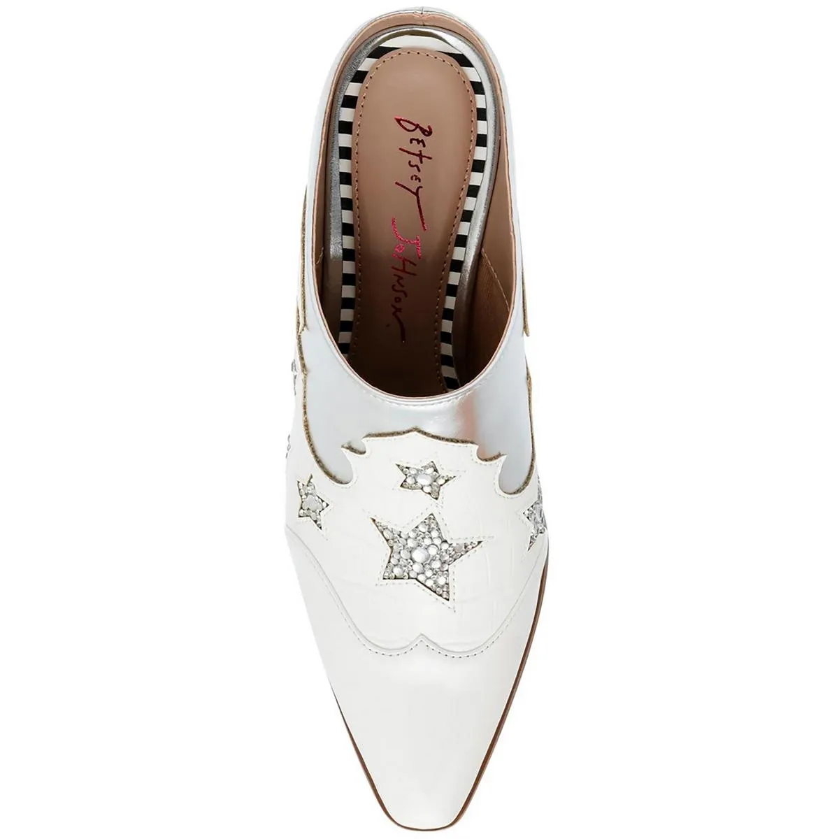 Betsey Johnson Womens Denniss Faux Leather Pointed Toe Mules