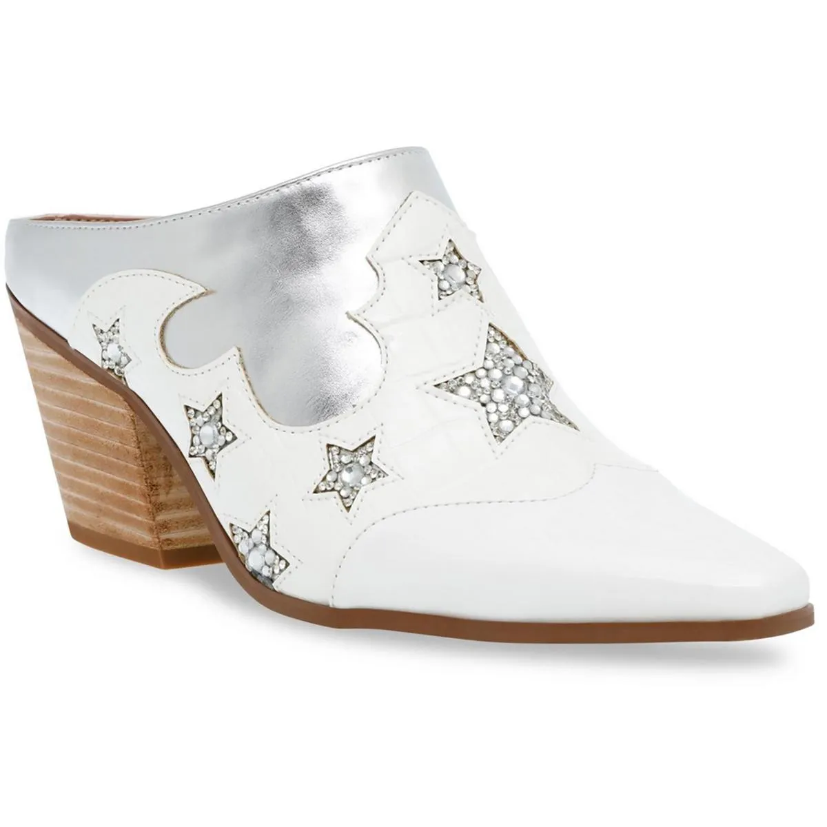 Betsey Johnson Womens Denniss Faux Leather Pointed Toe Mules