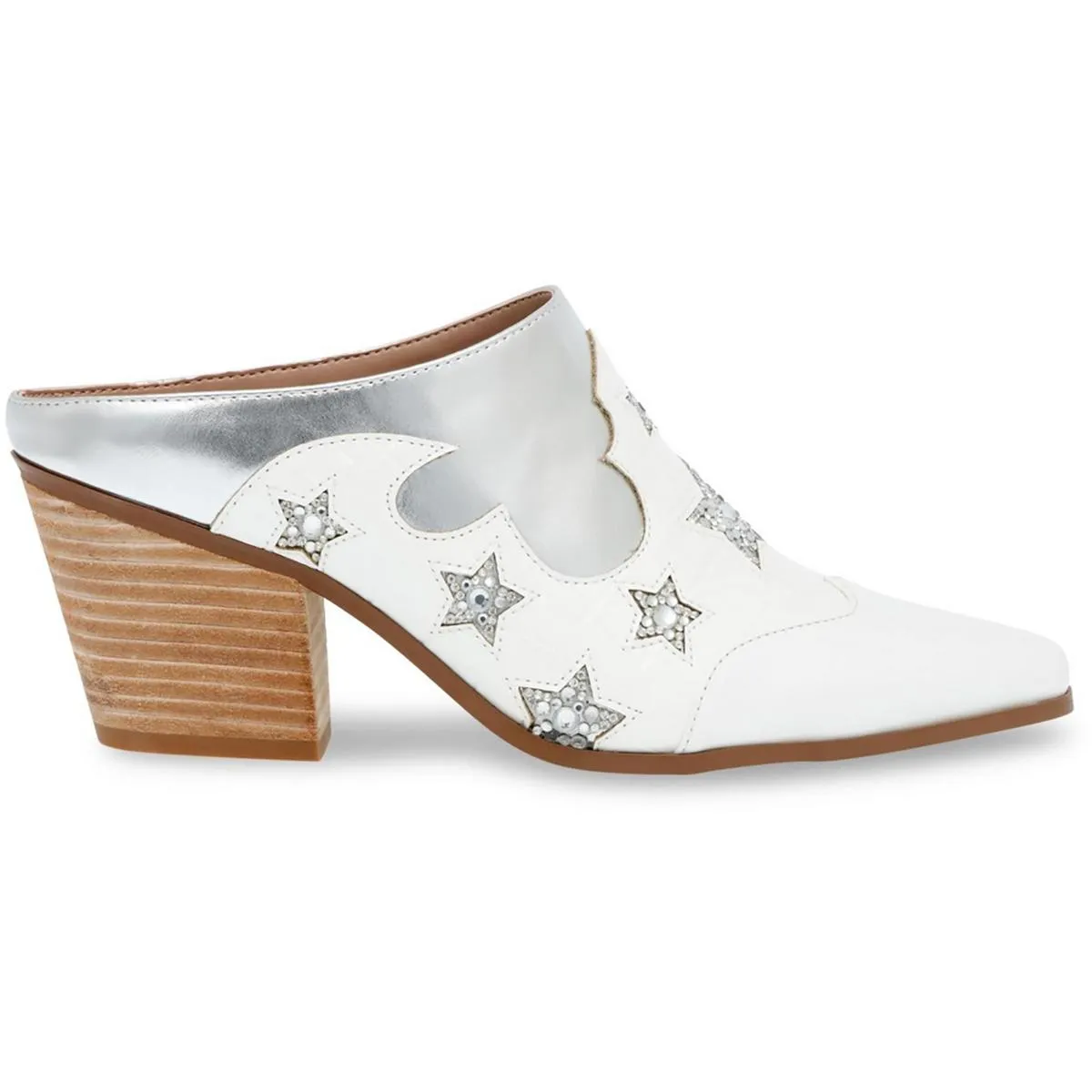 Betsey Johnson Womens Denniss Faux Leather Pointed Toe Mules