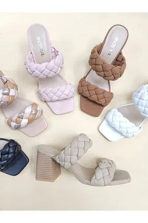 Buggy Braided Strap Sandals in Taupe