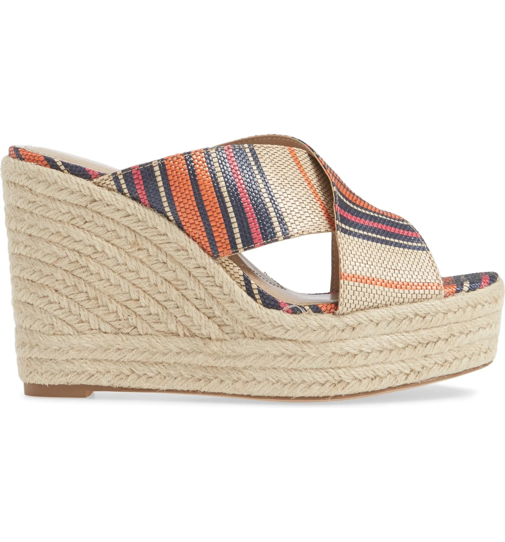 Charles David Leilani Tangerine Espadrille Synthetic Platform Wedge Sandals