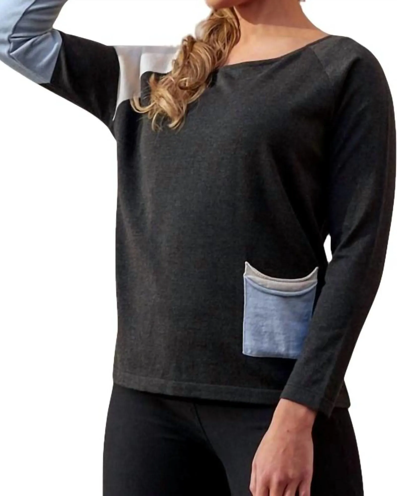 Color Block Scoopsweater in Coal Combo | Coal Combo