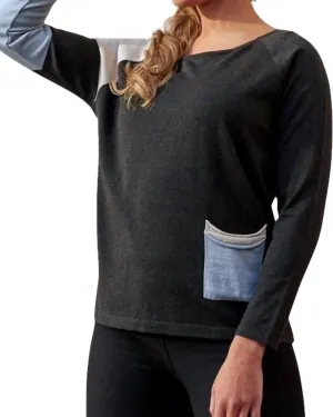 Color Block Scoopsweater in Coal Combo | Coal Combo