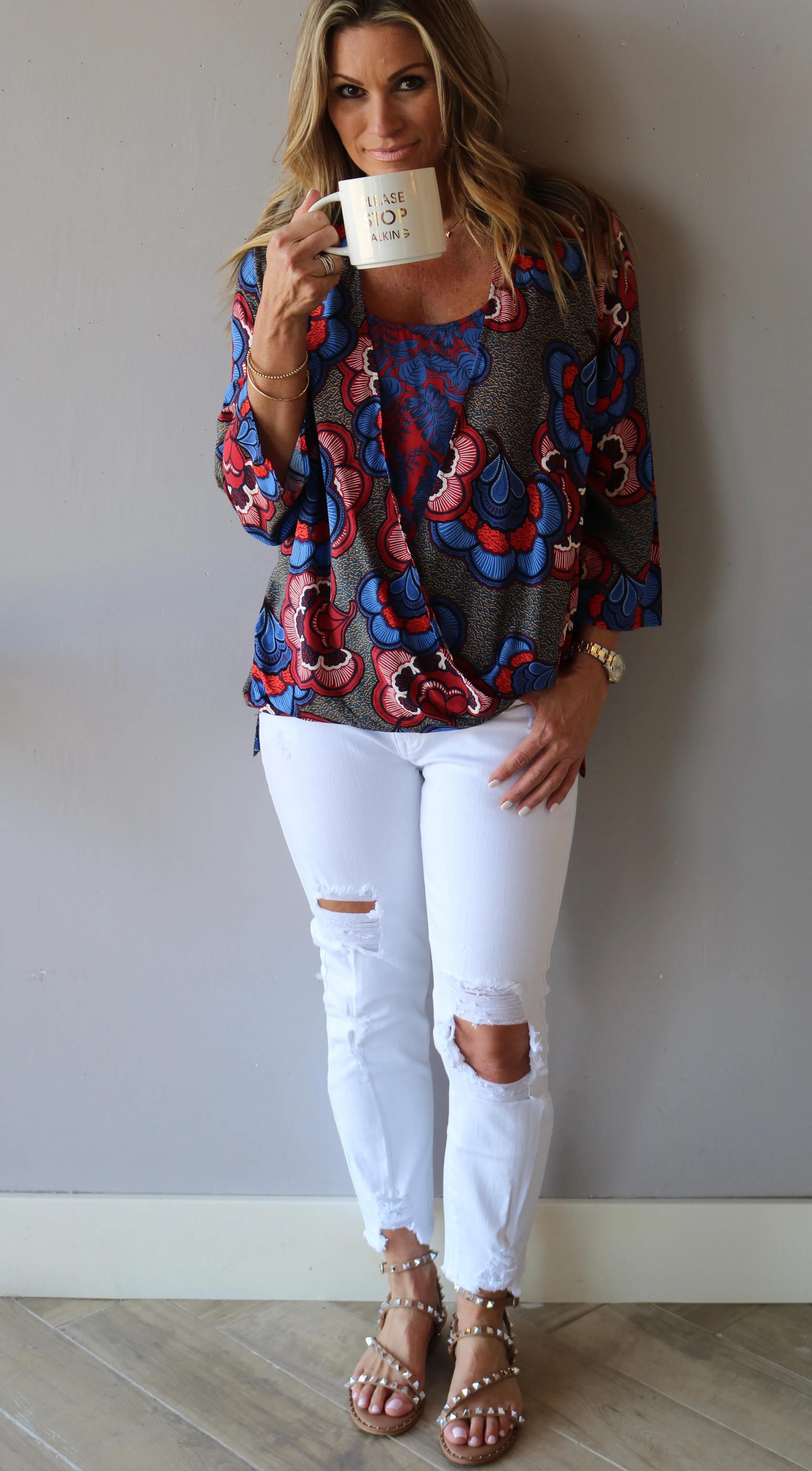 DEARJOHN Floral REIGN Surplice Twofer Top