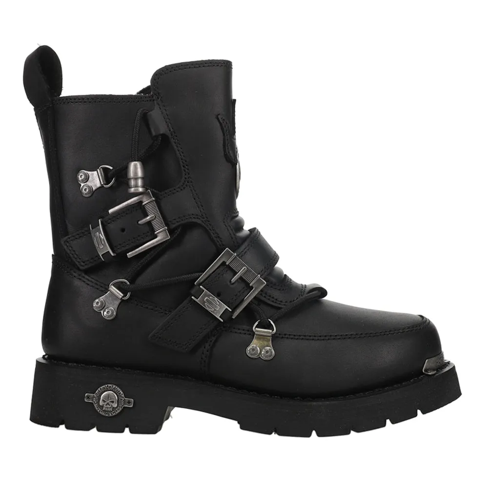 Distortion Logo Motorcycle Round Toe Boots
