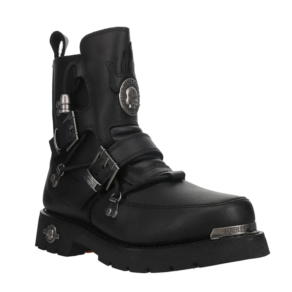 Distortion Logo Motorcycle Round Toe Boots