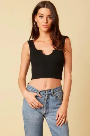 Gege Black Cropped Tank Top