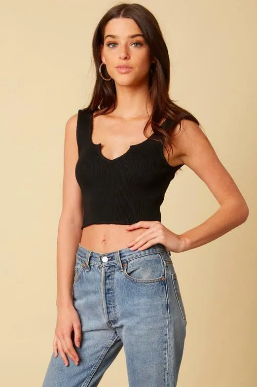 Gege Black Cropped Tank Top