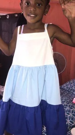 Girls’ Color Block Cami Dress in Blue