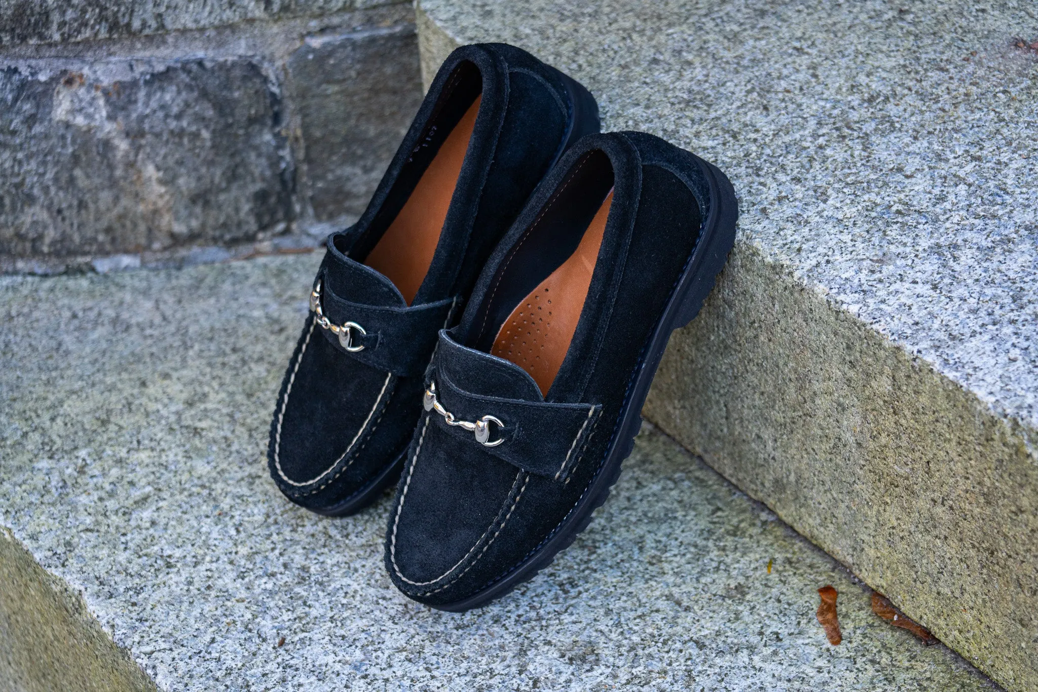 Horsebit Loafer w/Lug Sole - Black Orion Fleshout