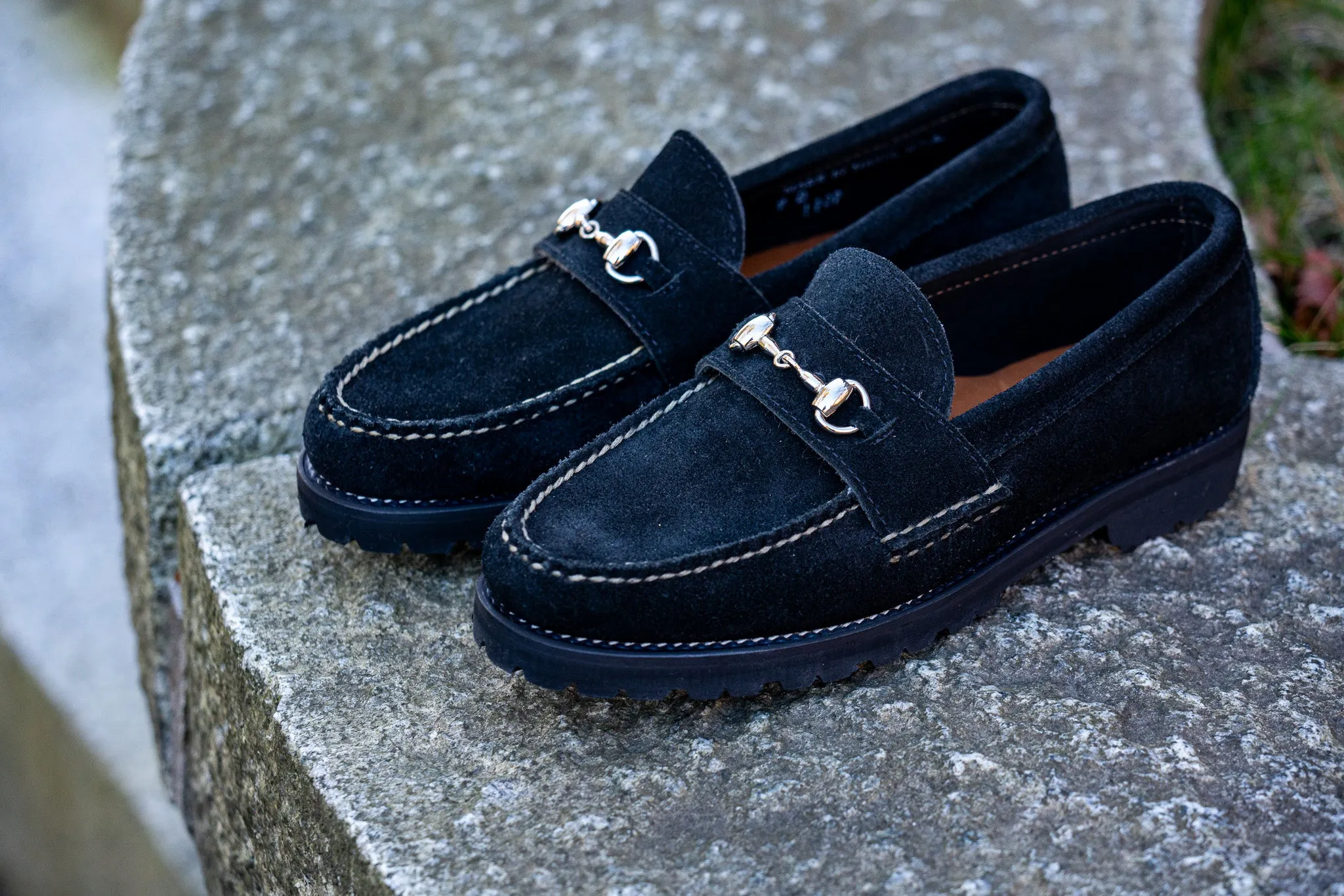 Horsebit Loafer w/Lug Sole - Black Orion Fleshout