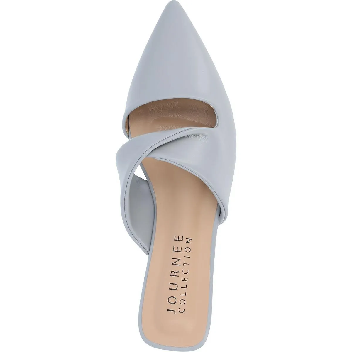Journee Collection Womens Enniss Faux Leather Pointed Toe Mules