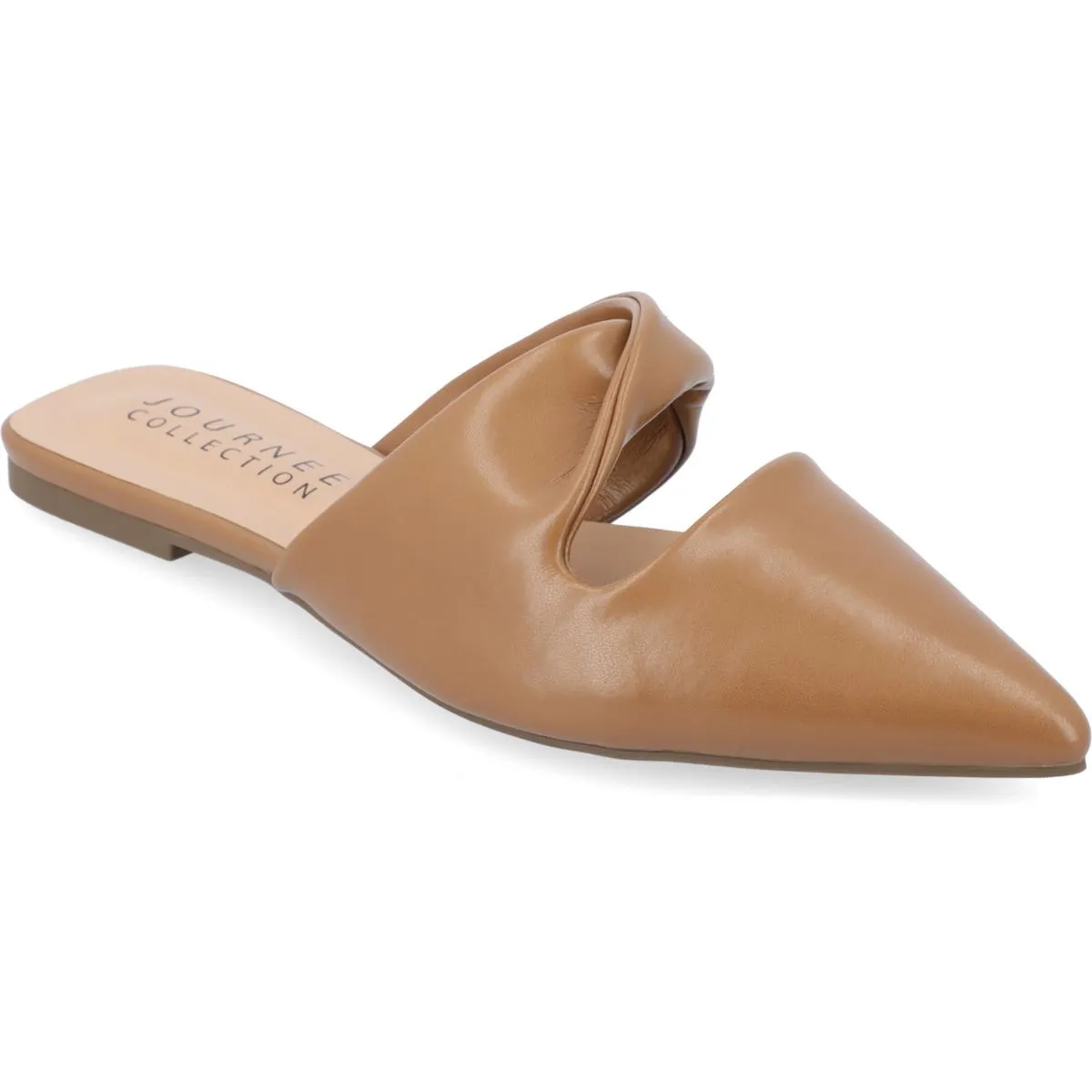 Journee Collection Womens Enniss Faux Leather Pointed Toe Mules