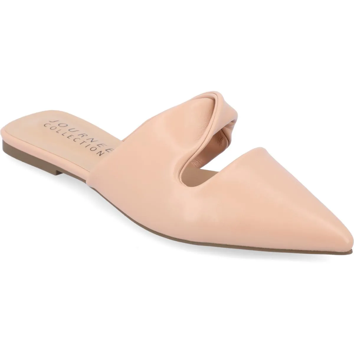 Journee Collection Womens Enniss Faux Leather Pointed Toe Mules