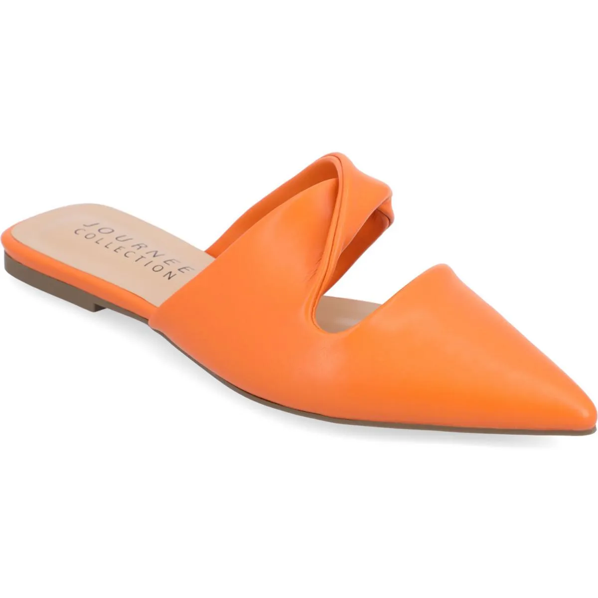 Journee Collection Womens Enniss Faux Leather Pointed Toe Mules