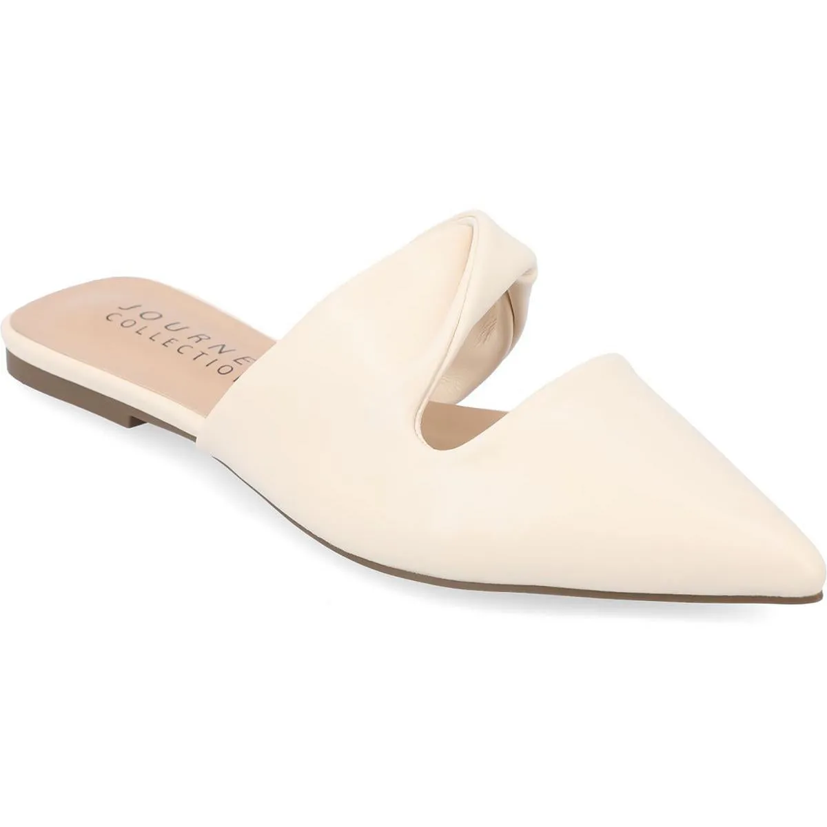 Journee Collection Womens Enniss Faux Leather Pointed Toe Mules