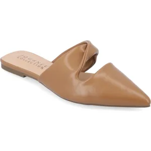 Journee Collection Womens Enniss Faux Leather Pointed Toe Mules