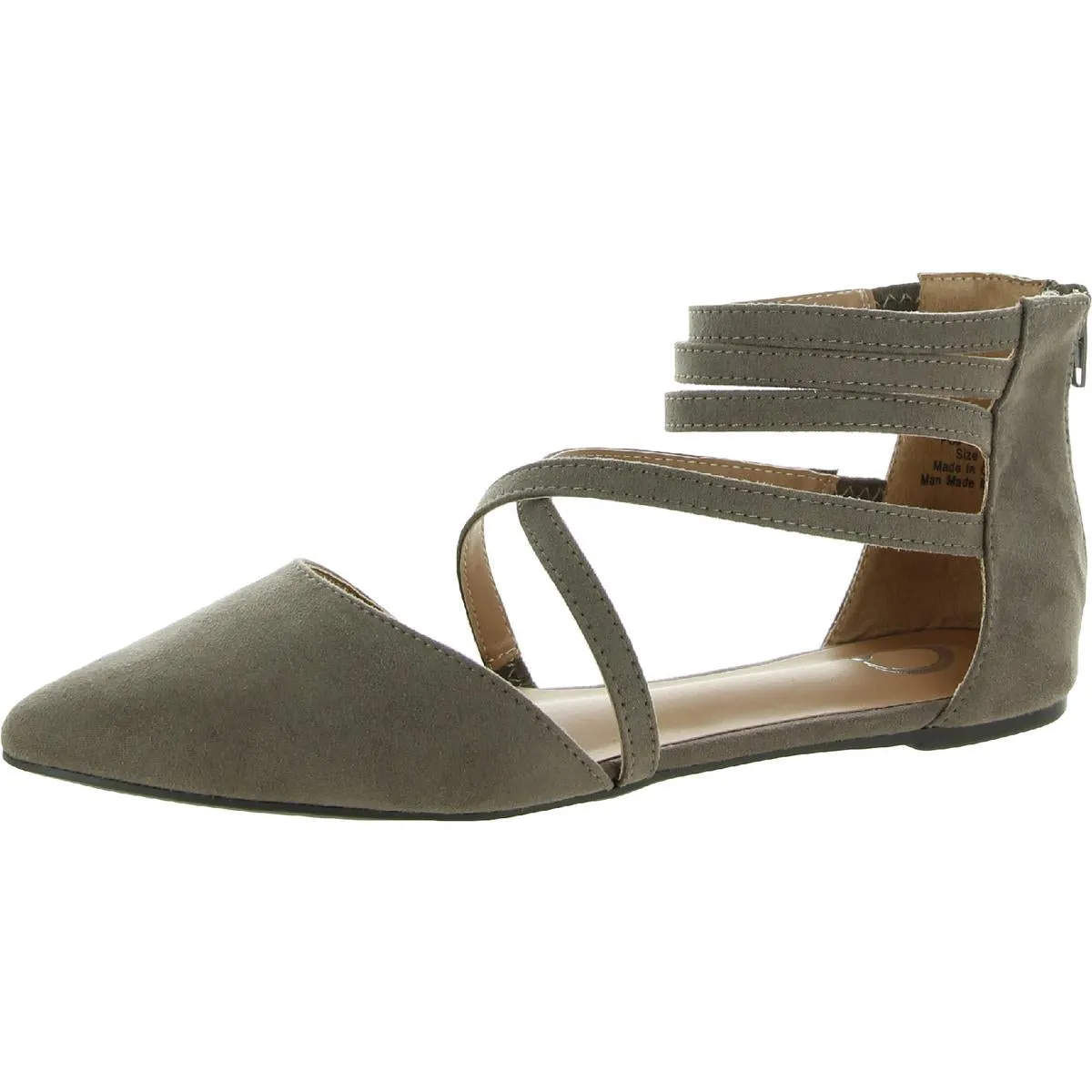 Journee Collection Womens Marlee Faux Suede Pointed Toe Ballet Flats