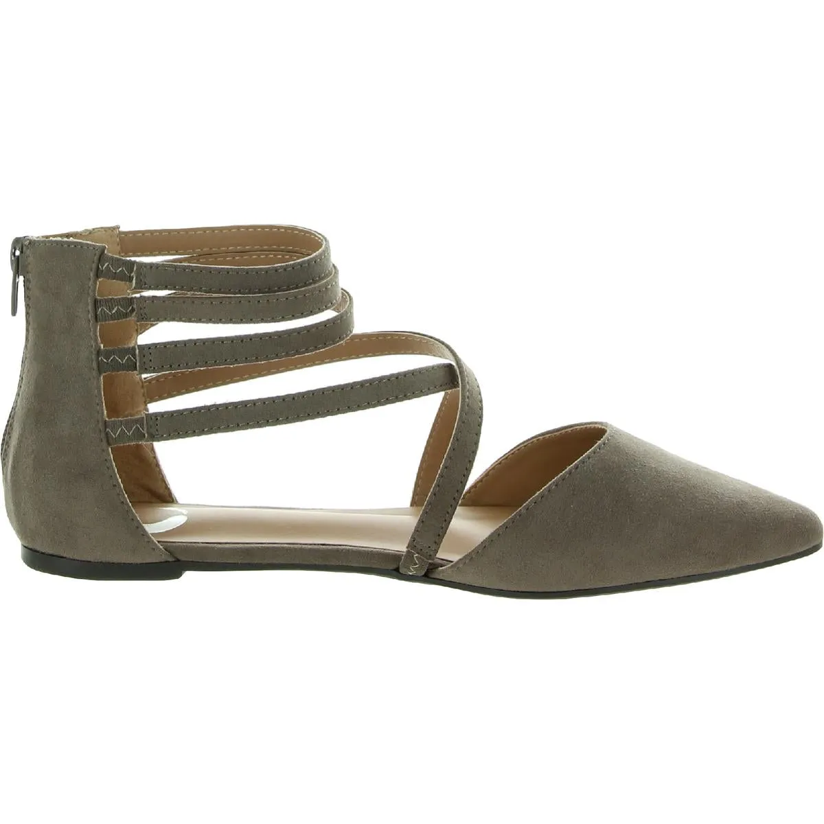 Journee Collection Womens Marlee Faux Suede Pointed Toe Ballet Flats