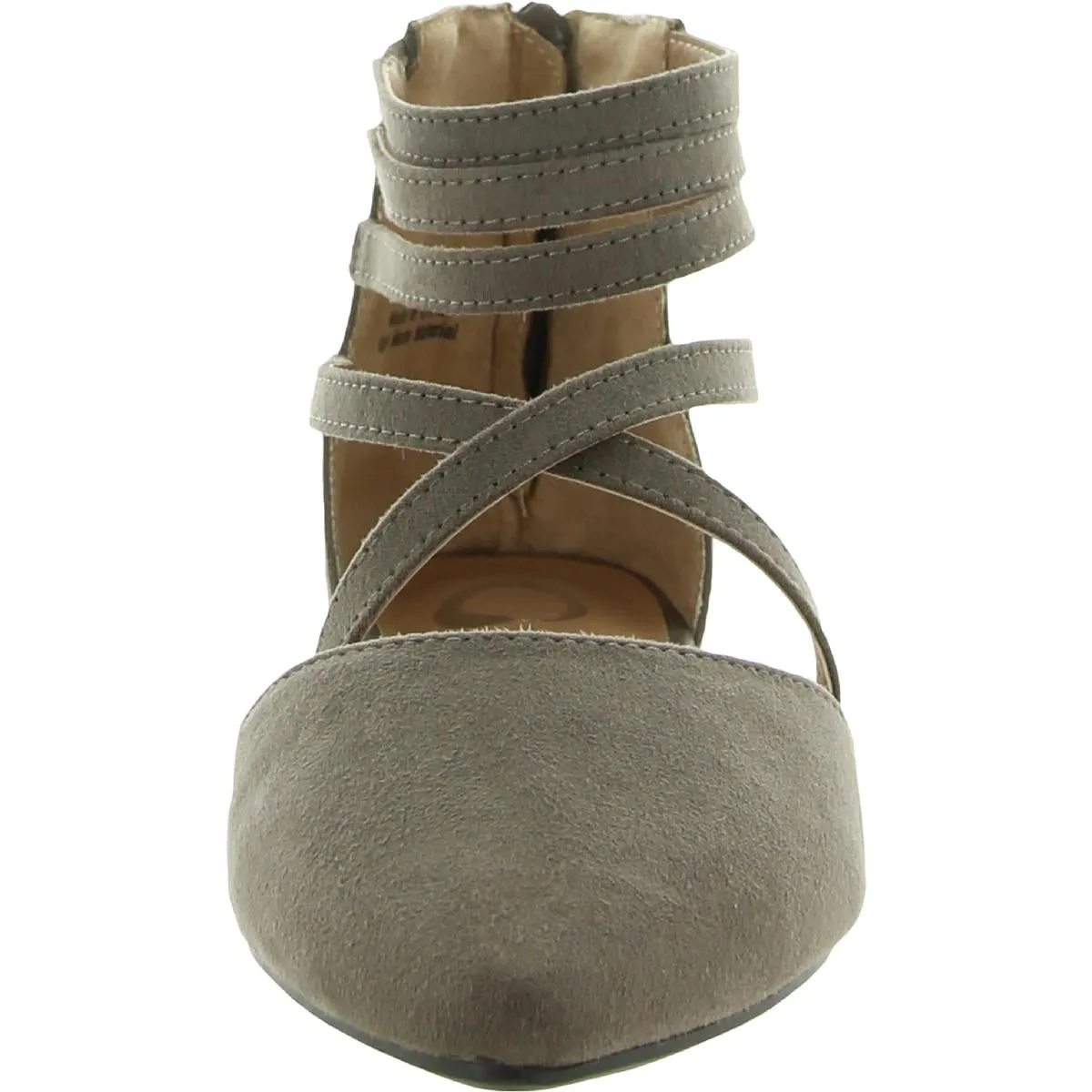 Journee Collection Womens Marlee Faux Suede Pointed Toe Ballet Flats