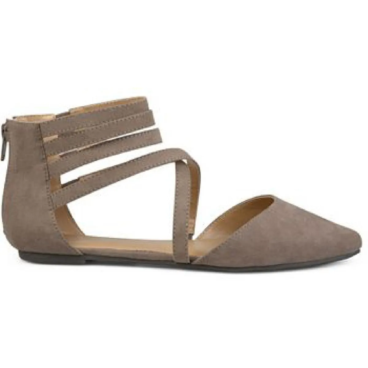 Journee Collection Womens Marlee Faux Suede Pointed Toe Ballet Flats