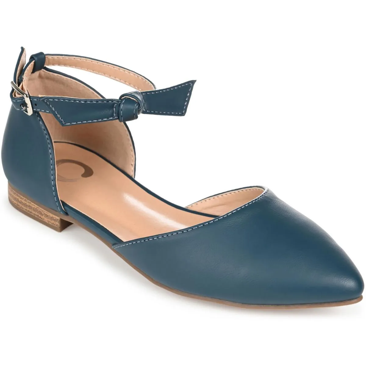 Journee Collection Womens Vielo Faux Leather Pointed Toe D'Orsay