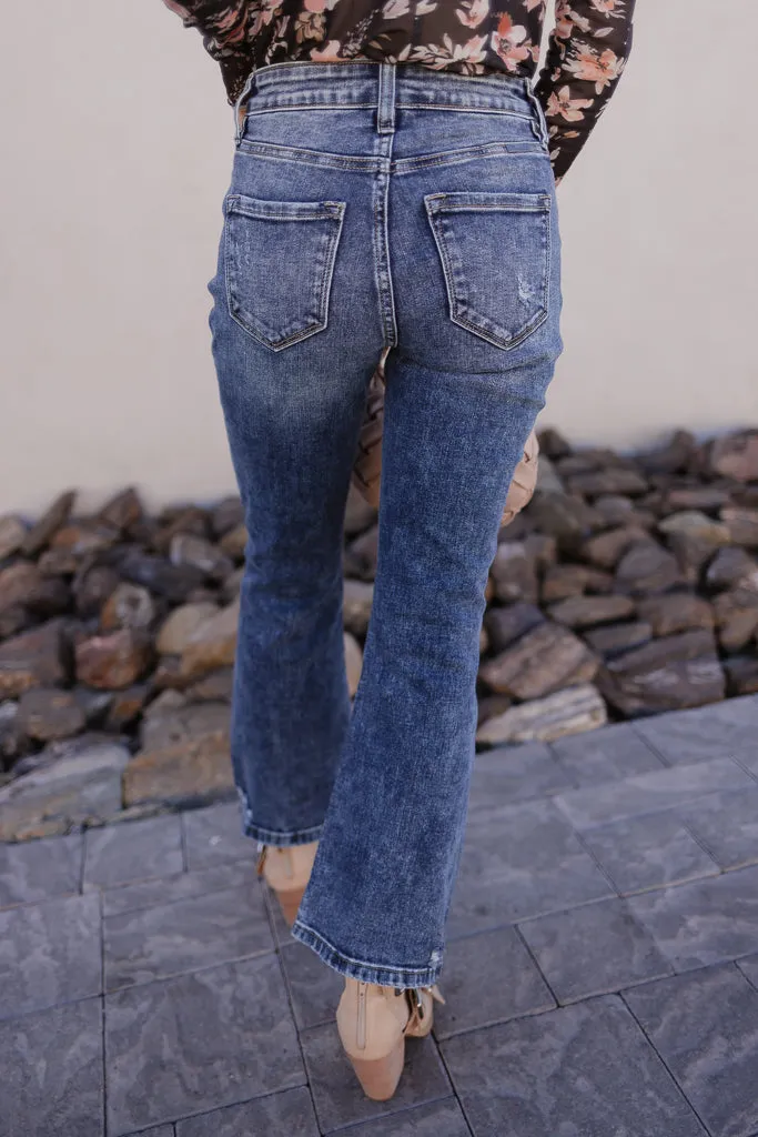 Kancan Bella Vista High-Rise Crop Flare Jeans
