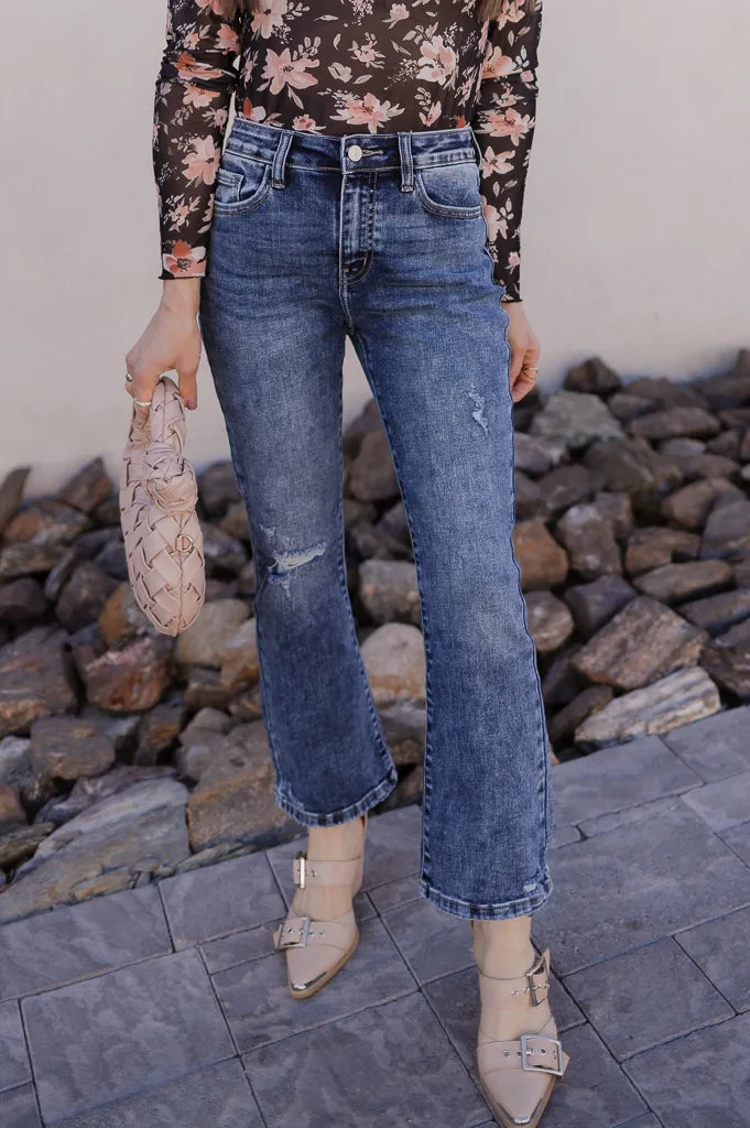 Kancan Bella Vista High-Rise Crop Flare Jeans