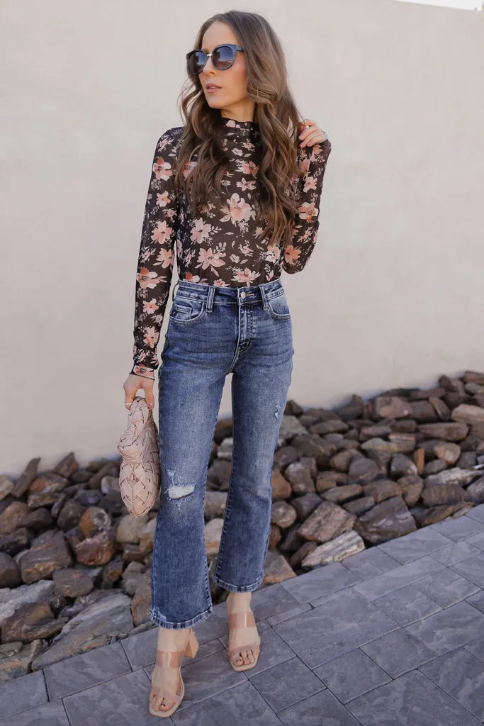 Kancan Bella Vista High-Rise Crop Flare Jeans