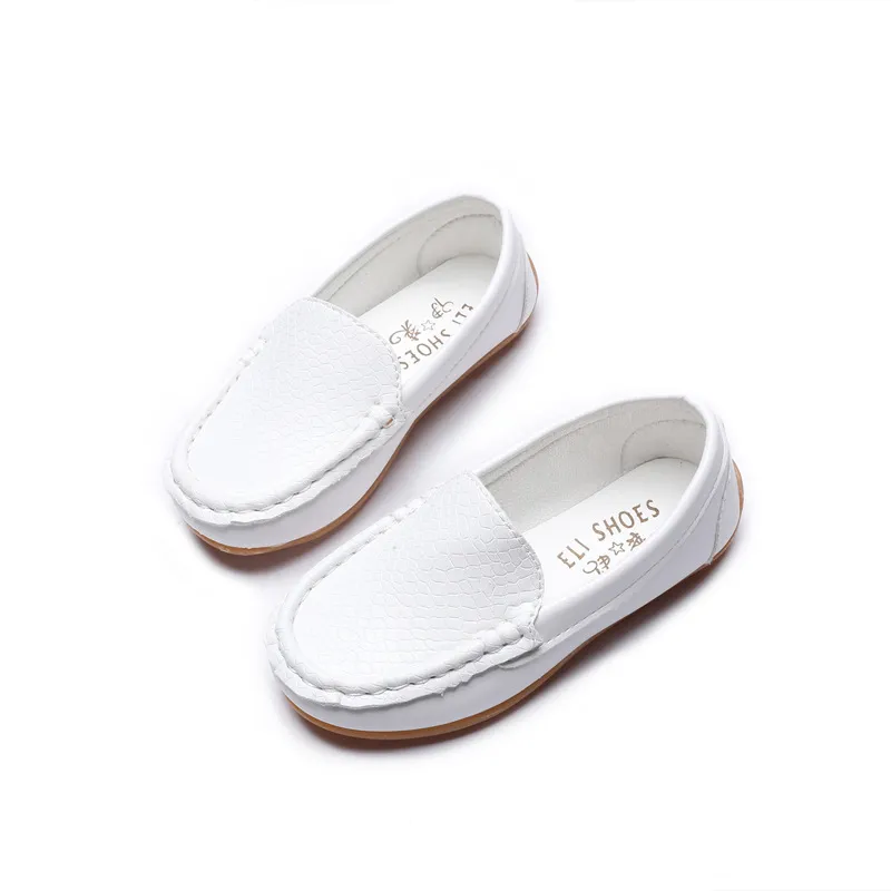 Kids Simple Solid Color PU Leather Flats