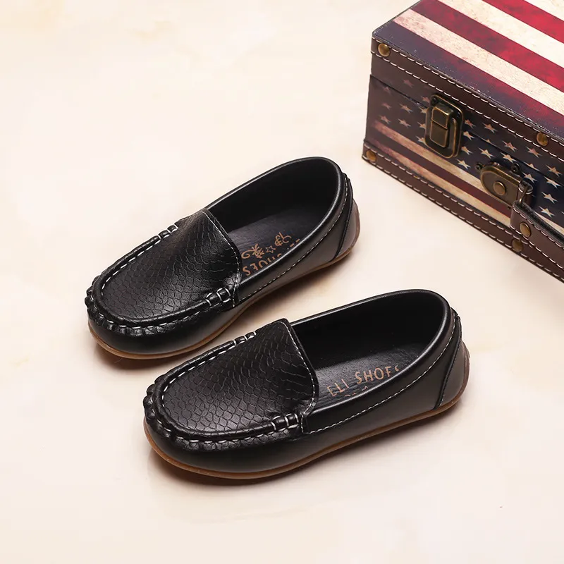 Kids Simple Solid Color PU Leather Flats