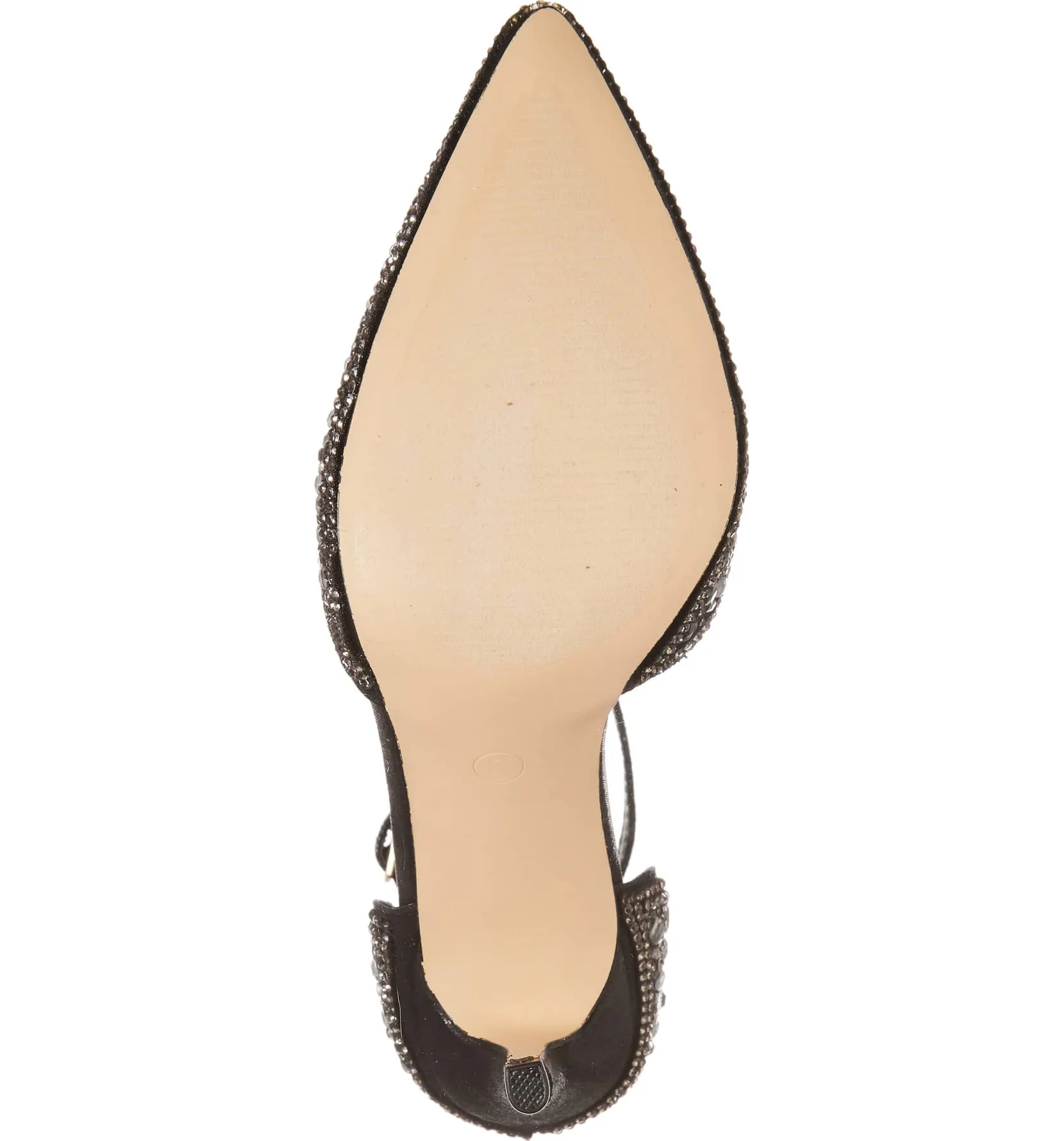 Lauren Lorraine Rose Black Embellished d'Orsay Pointed Toe Formal Dress Pumps