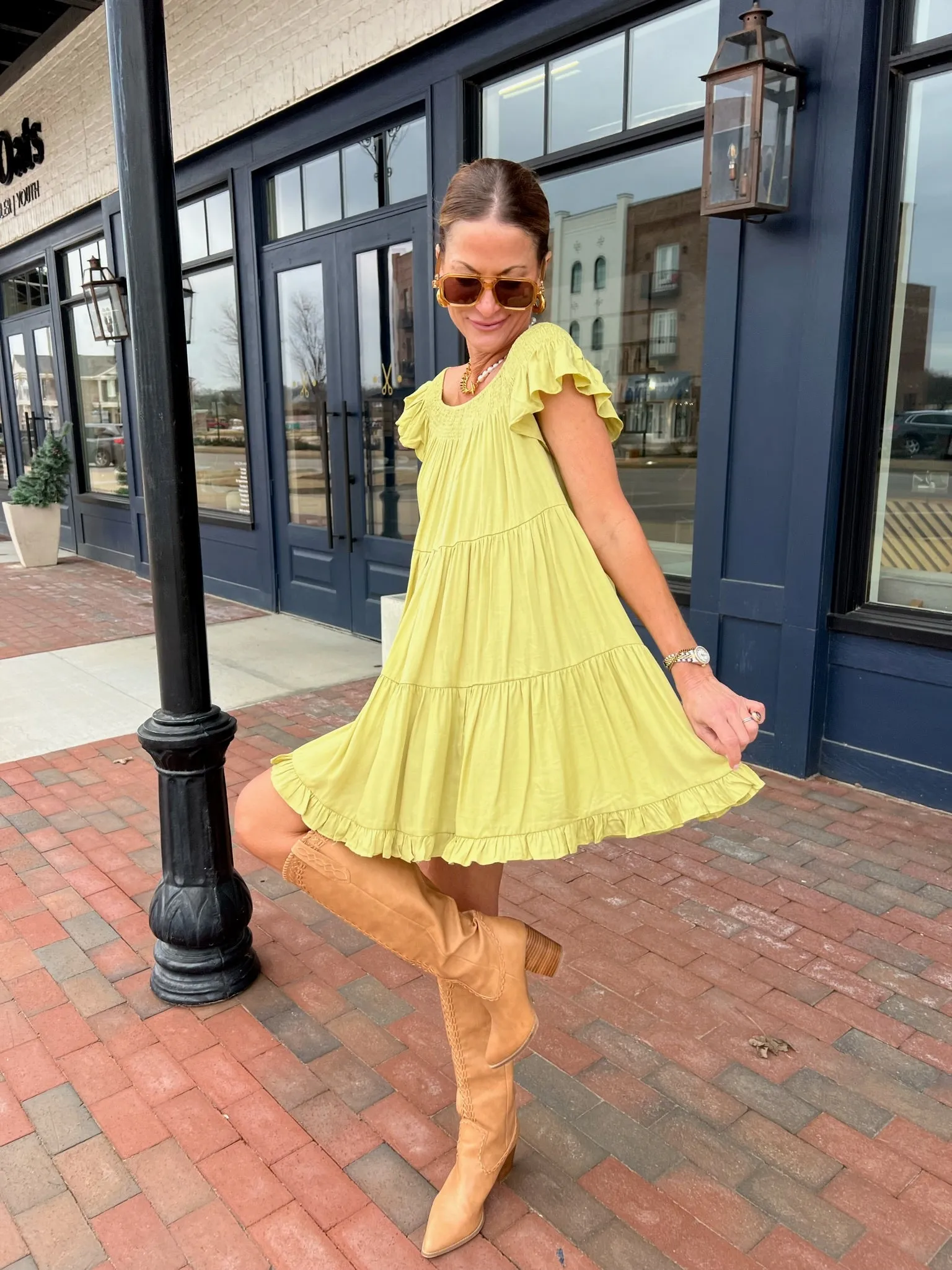 MABLE | Softly Swift Dress Lime