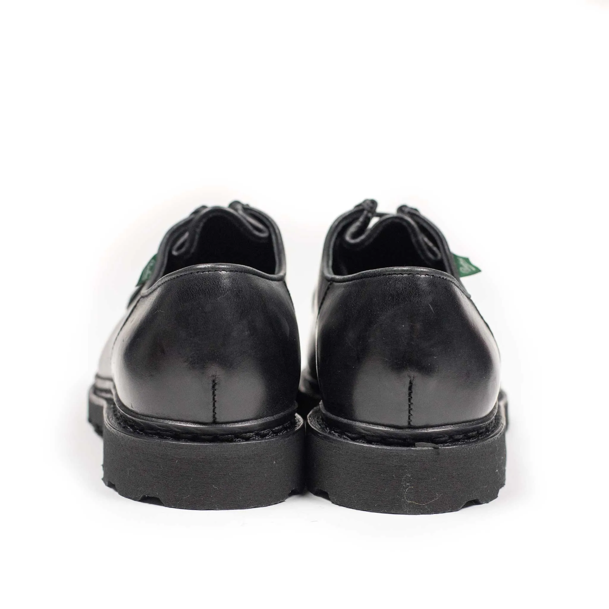 Michael tyrolean derbies in  Noir Lisse poil black leather with black hair