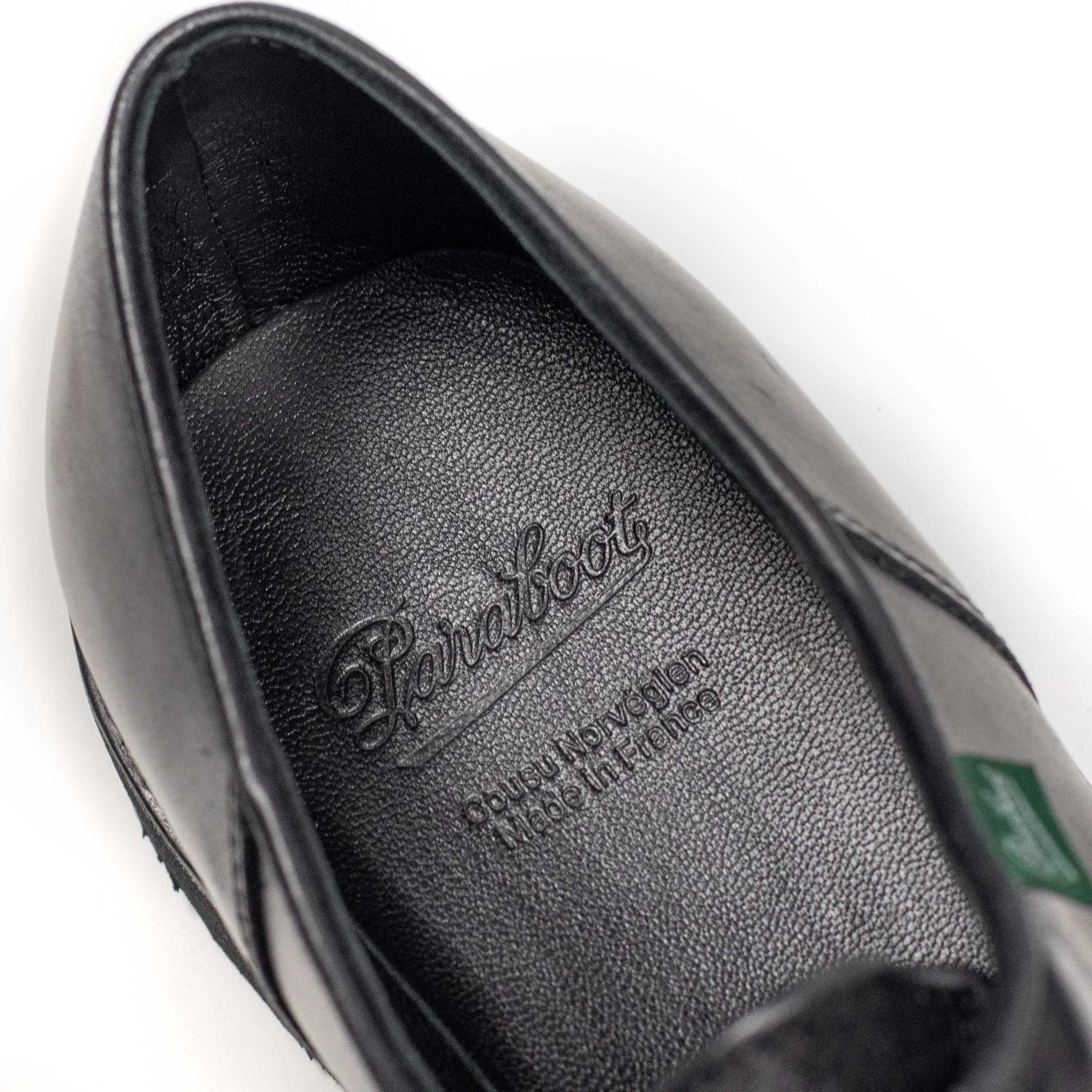 Michael tyrolean derbies in  Noir Lisse poil black leather with black hair