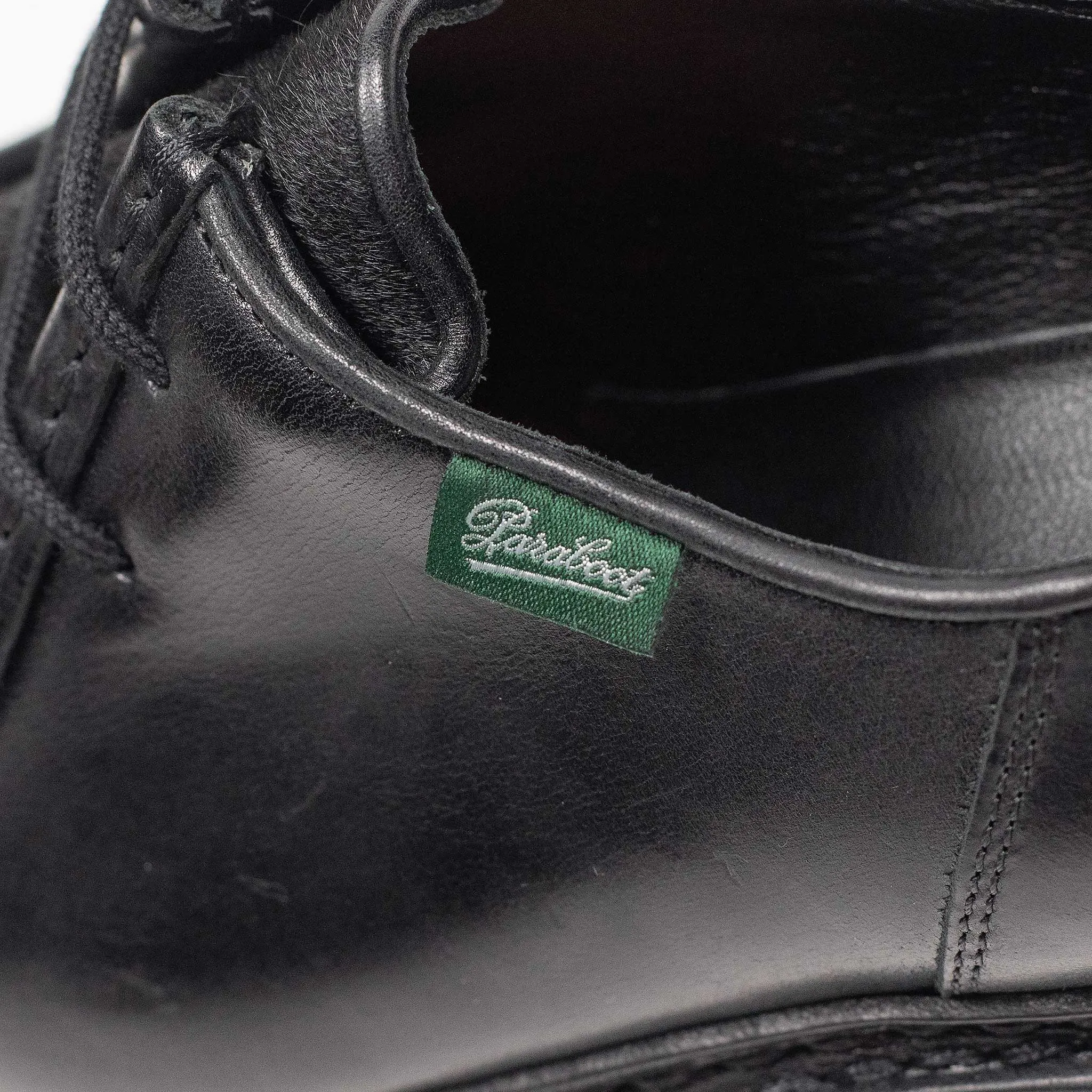Michael tyrolean derbies in  Noir Lisse poil black leather with black hair