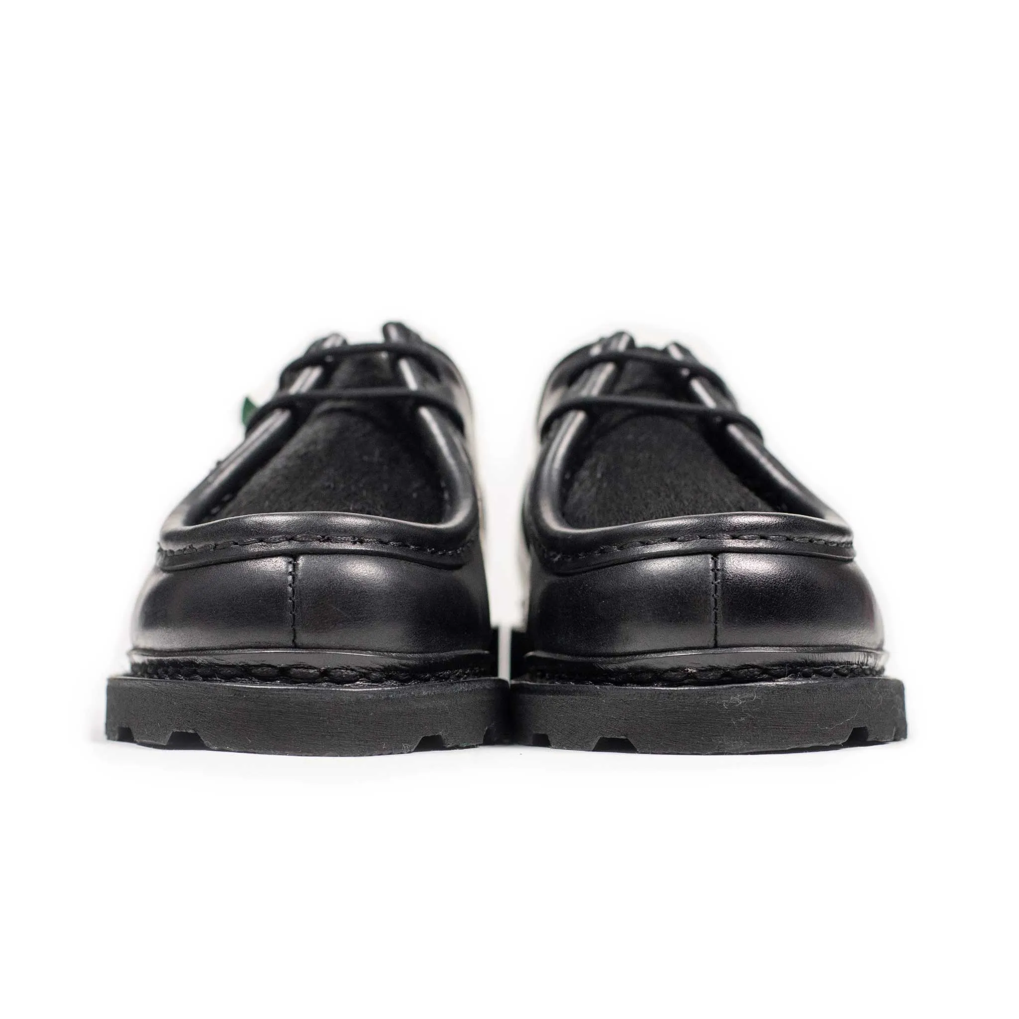 Michael tyrolean derbies in  Noir Lisse poil black leather with black hair