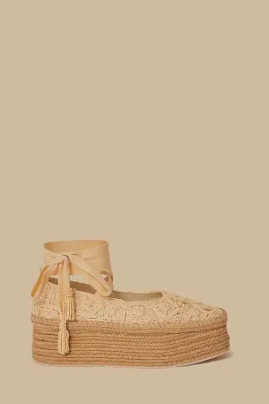 Natural Ballerina Espadrille Flatform Sandal