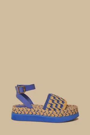 Navy Crochet Espadrille Flatform Sandal