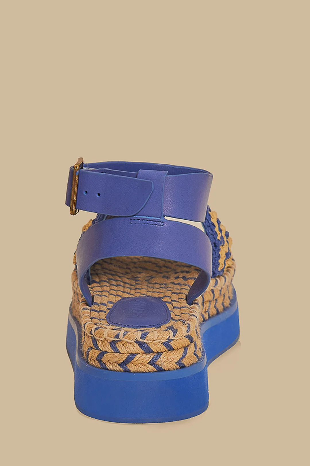 Navy Crochet Espadrille Flatform Sandal