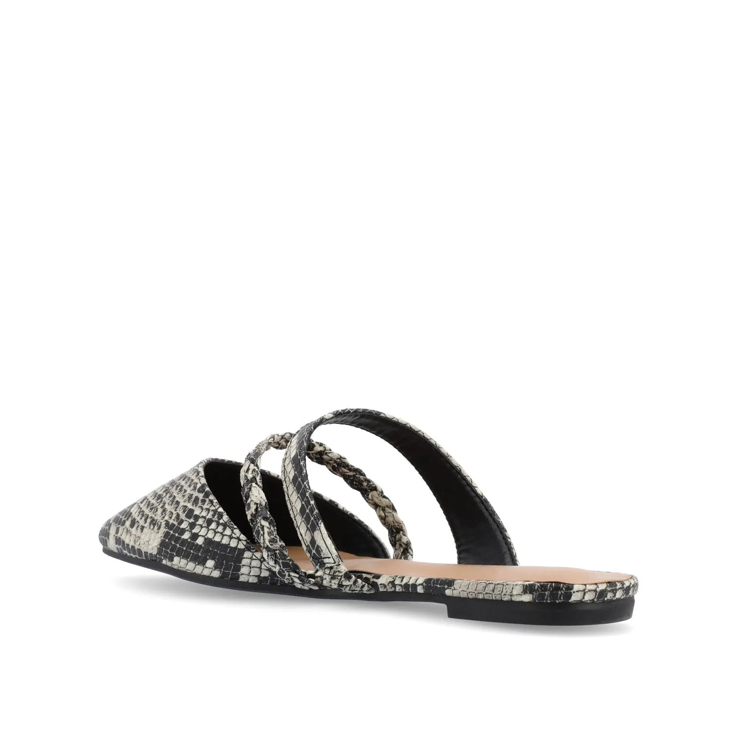 OLIVEA MULE FLATS IN FAUX LEATHER