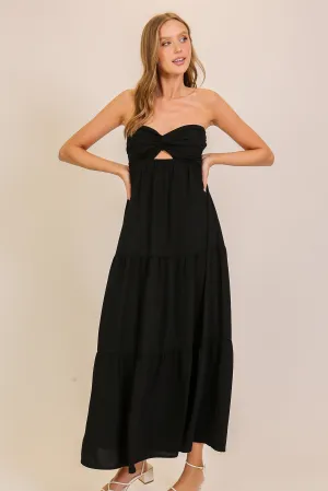 open back strapless maxi dress