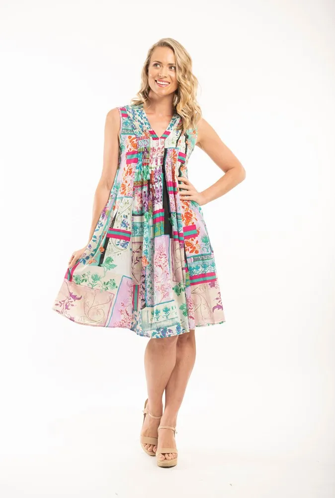 Orientique Zakynthos Dress Pleated Print