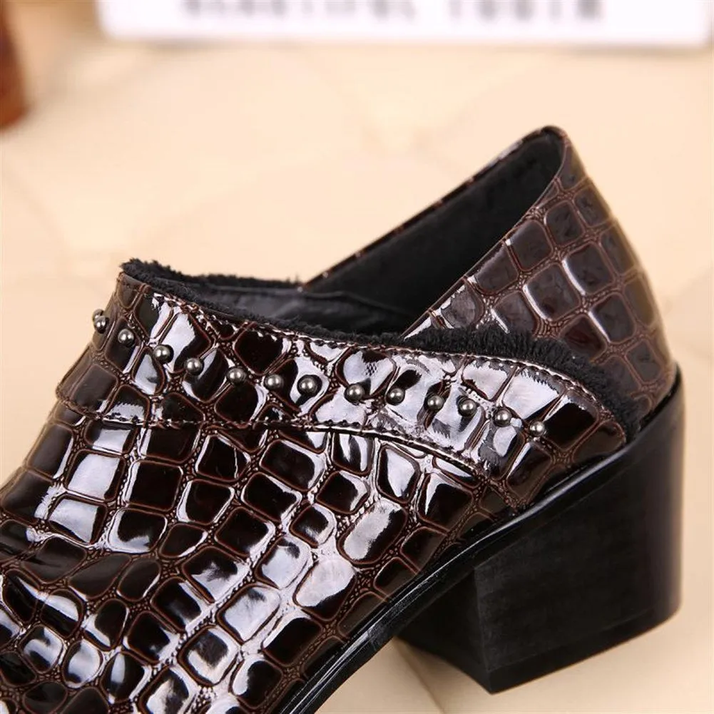 Pointed Slip on Low Top 5cm Heel Men Oxfords