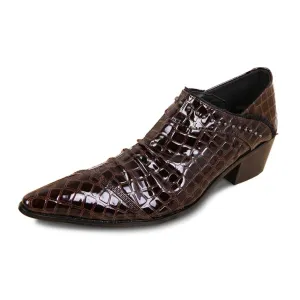 Pointed Slip on Low Top 5cm Heel Men Oxfords