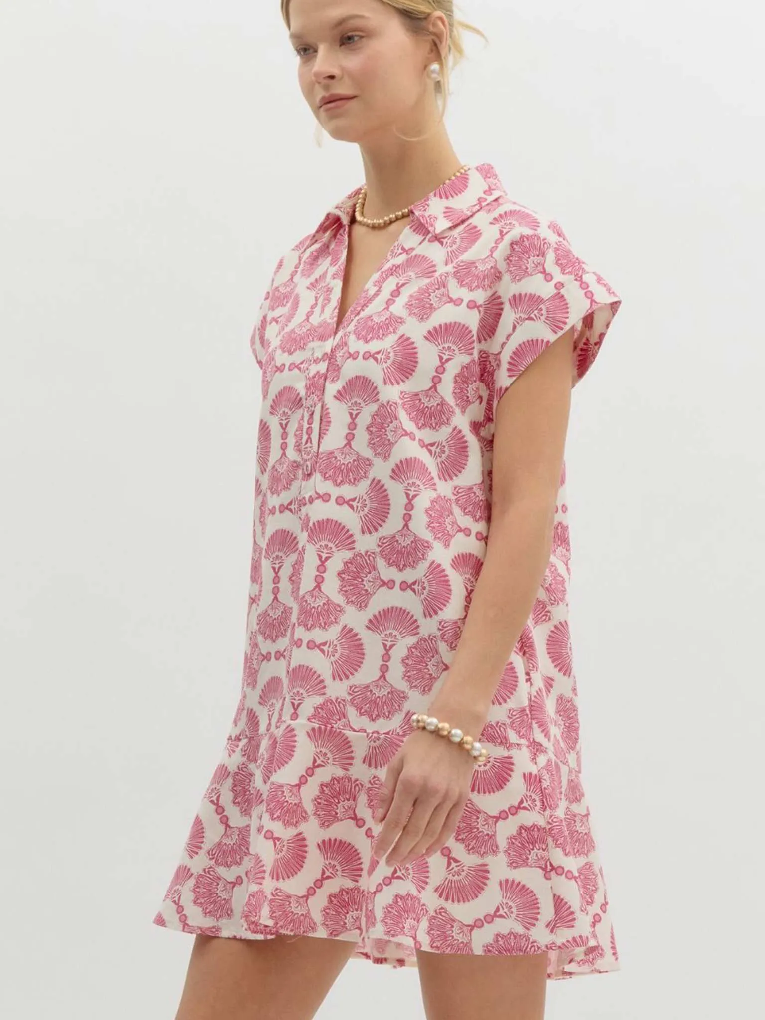 Printed Sleeveless Pullover Mini Dress
