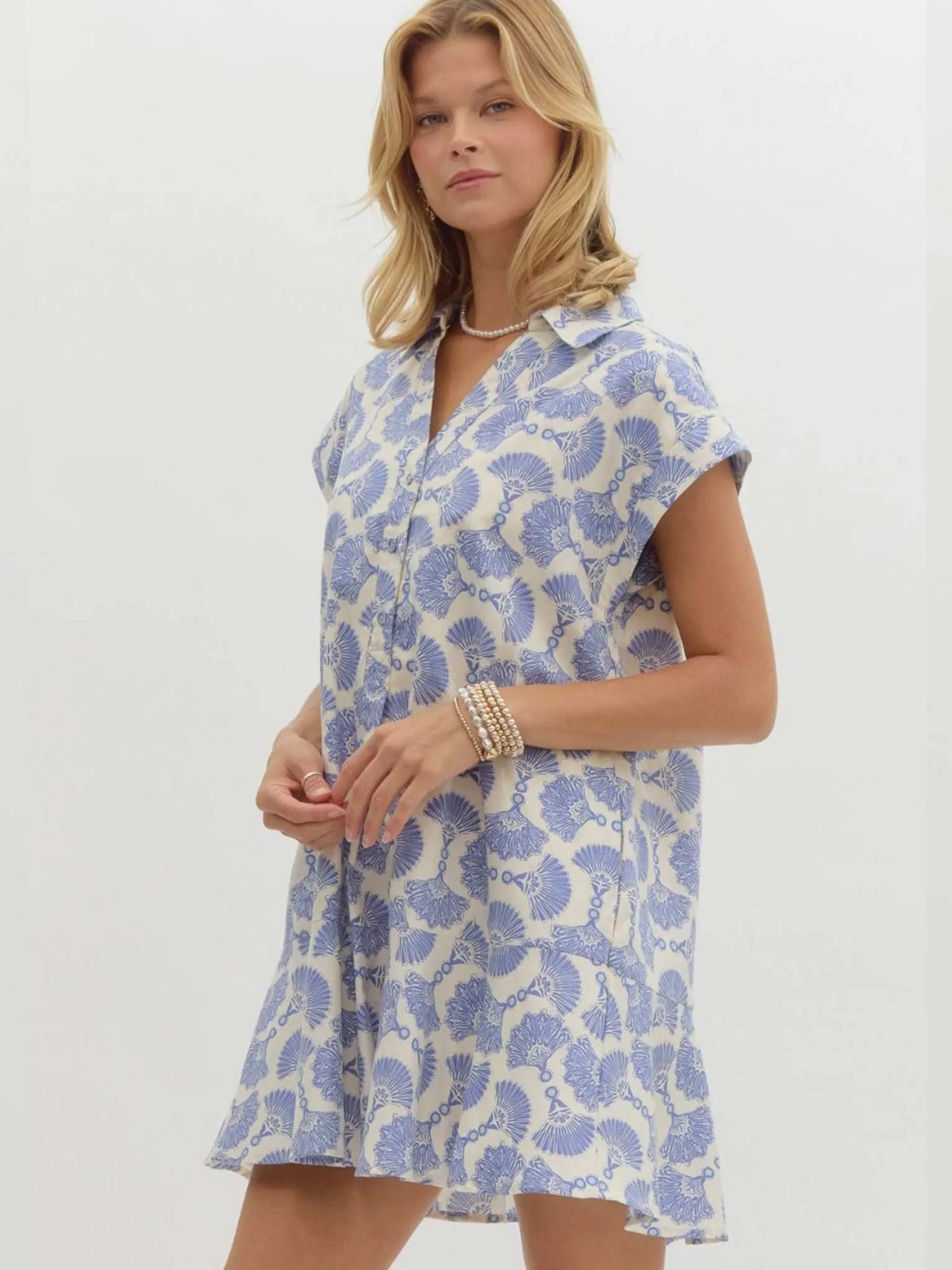 Printed Sleeveless Pullover Mini Dress