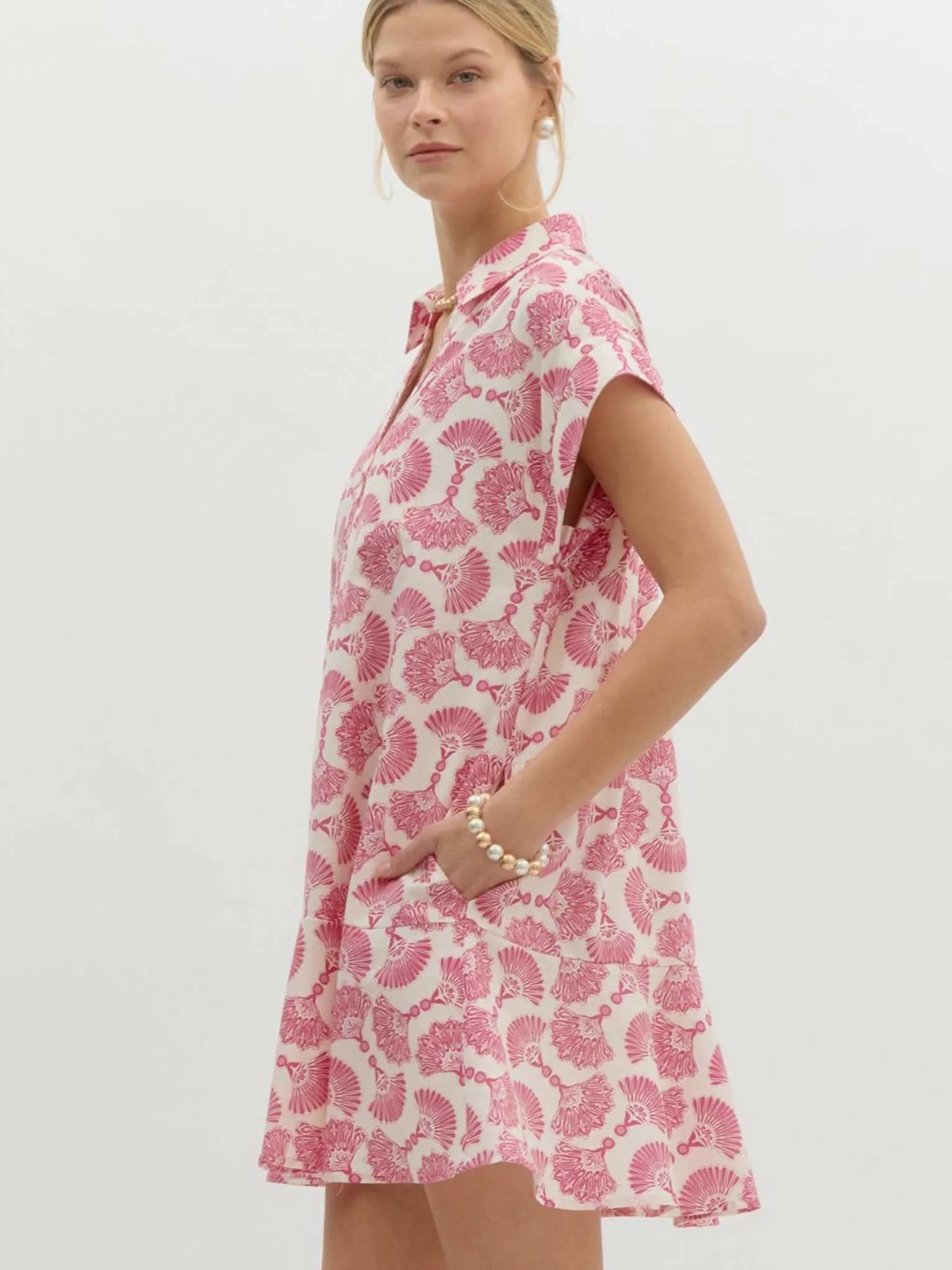 Printed Sleeveless Pullover Mini Dress