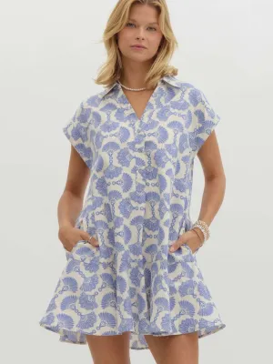 Printed Sleeveless Pullover Mini Dress
